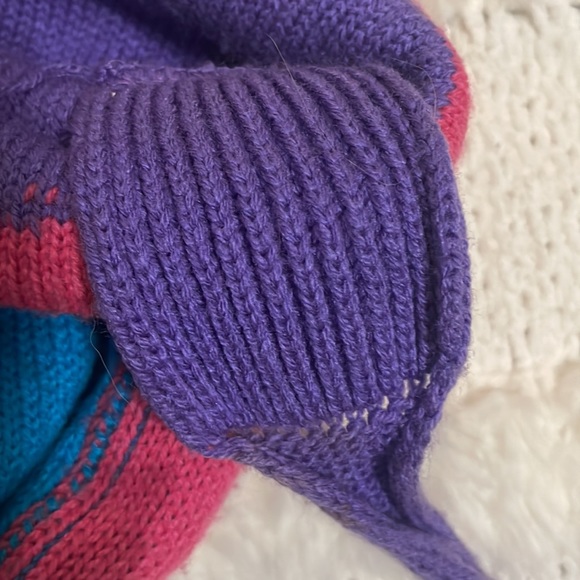 Vintage Fisher-price winter hat pom-pom beanie snowman ice skater pink purple - Picture 6 of 9